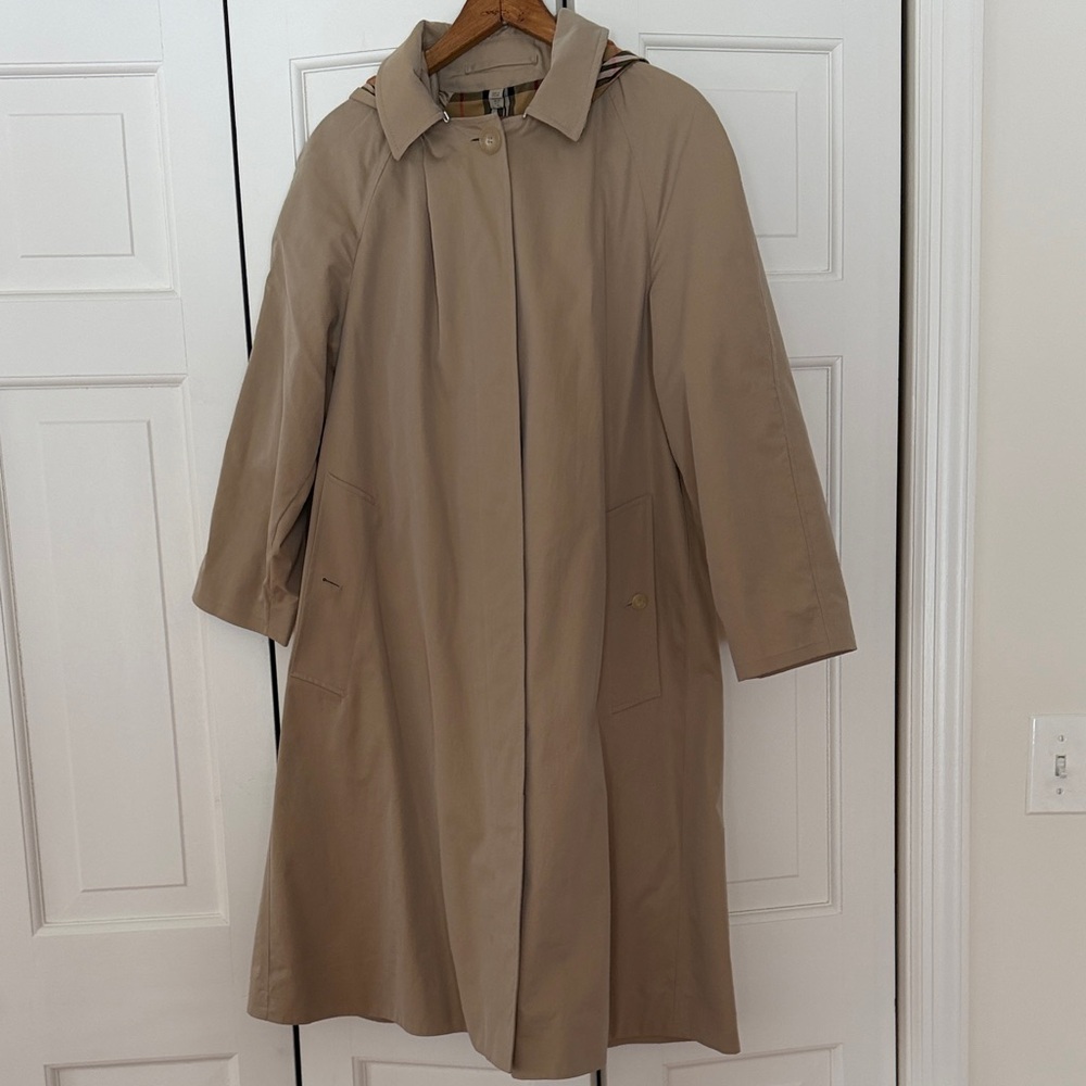 Burberry Tan Trench Coat with Hood